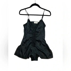 Vintage Victoria Secret Bodysuit Black with Lace size Small